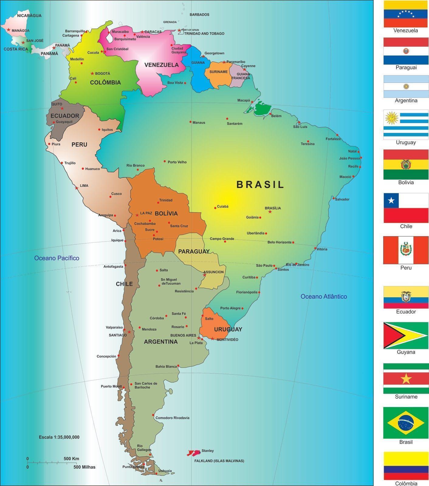 A ORIGEM DOS NOMES DOS PAÍSES SUL AMERICANOS 