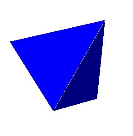 Tetraedro. Imagem: Wikimedia commons.