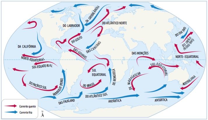 Correntes marítimas do Brasil e do mundo: tipos e nomes [resumo]