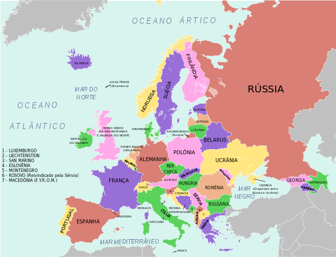 Europa países, regiões e tudo sobre o continente [resumo