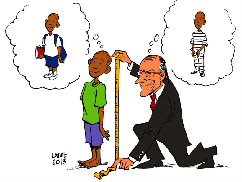 Charge de Laerte sobre a maioridade penal.