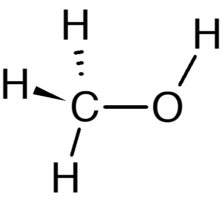 estrutura molecular do metanol CH3OH